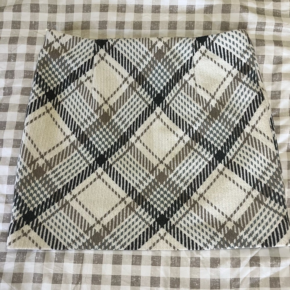 Plaid 10 Preppy Lined Academia Schoolgirl Mini Skirt Side Zipper Wool Clueless - Picture 5 of 5
